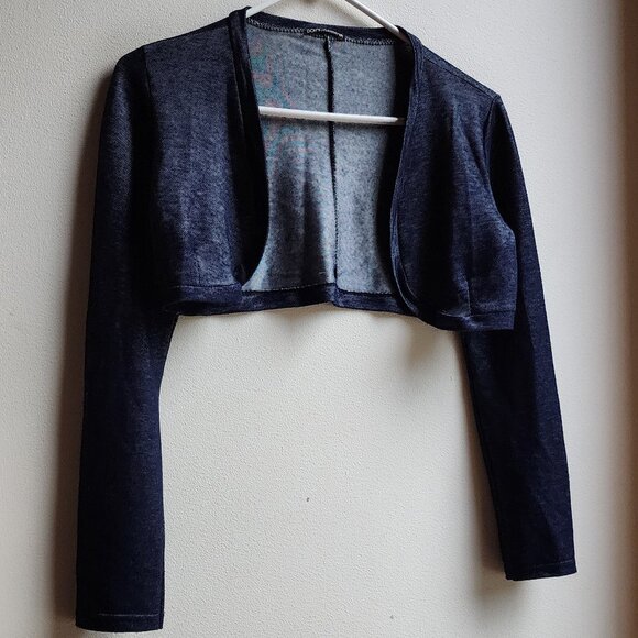 Dolce & Gabbana Navy Velure Cropped Shrug - Picture 3 of 14